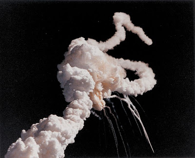 Nube dejada tras la desintegración del Challenger
