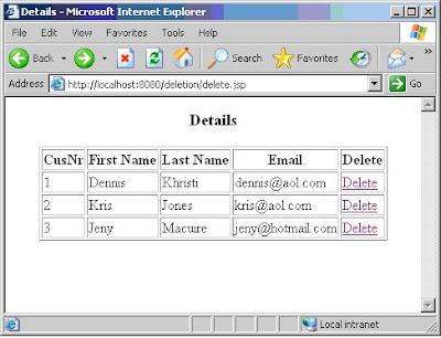 Learning JSP by Example: Write a program to display the user details ...