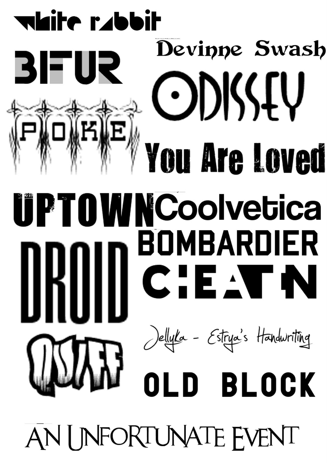 Ben Seath's AS Media Blog Font mood board