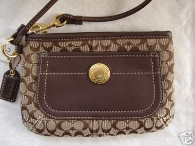Great Deals Coming Your Way!: COACH ERGO LEATHER WRISTLET (CHOCOLATE BROWN)