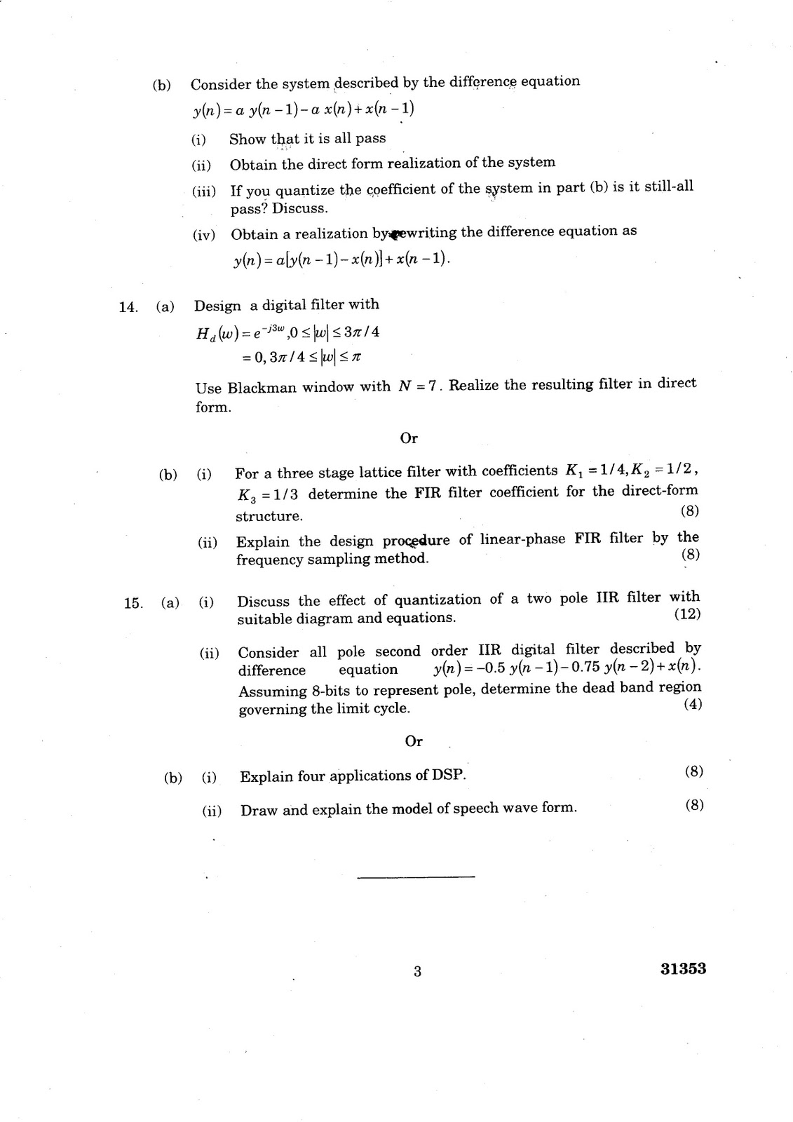 ANNA UNIVERSITY QUESTION BANK DIGITAL SIGNAL PROCESSING
