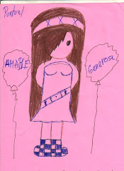 Una de mis alumnas se hizo este retrato, al que yo titulo: Trazos de mi "Yo".
