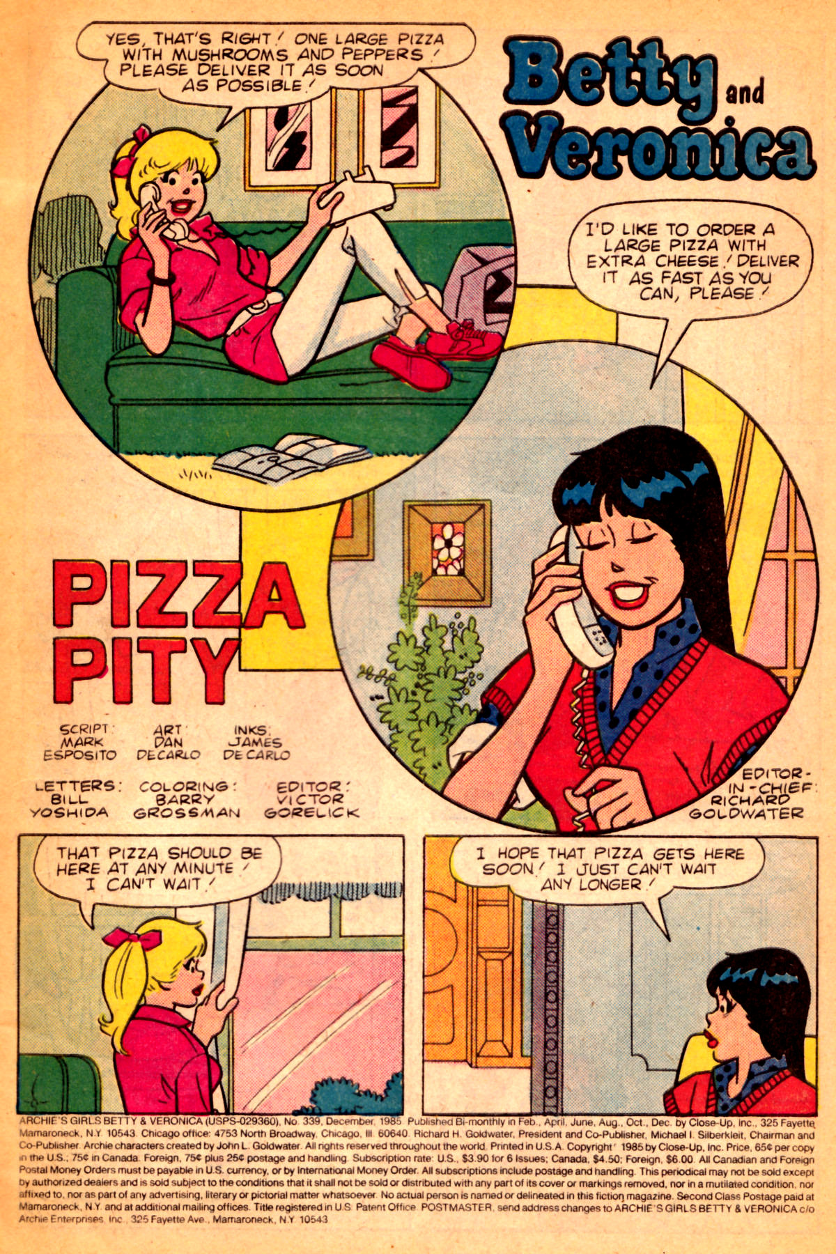 Read online Archie's Girls Betty and Veronica comic -  Issue #339 - 2