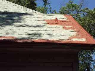 Damaged roof edge restored
