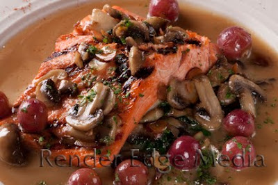 Salmon Almondine as prepared by Chef Andy Fass of Amelia's Restaurant in Gainesville, FL.