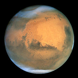 Mars as seen by the Hubble space telescope.