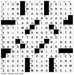 Rex parker does the nyt crossword puzzle: multi-time pro bowl tight end greg / fri 8-10-18 The New York Times Crossword in Gothic: 12.03.07 – Mighty Mouth
