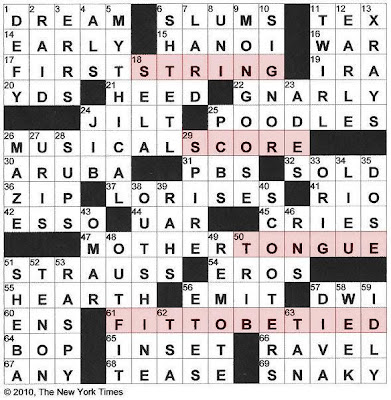 The New York Times Crossword in Gothic: 05 03 10 Fit to Be Tied
