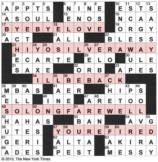 The New York Times Crossword in Gothic 05.17.10 — Parting Words