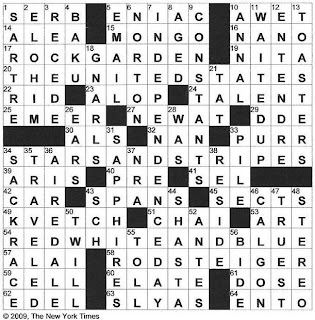 The New York Times Crossword in Gothic: 07 04 09 Independence Day