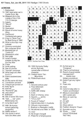 Block crossword times york enlarge The New York Times Crossword in Gothic: 01.08.11 — Balderdash!
