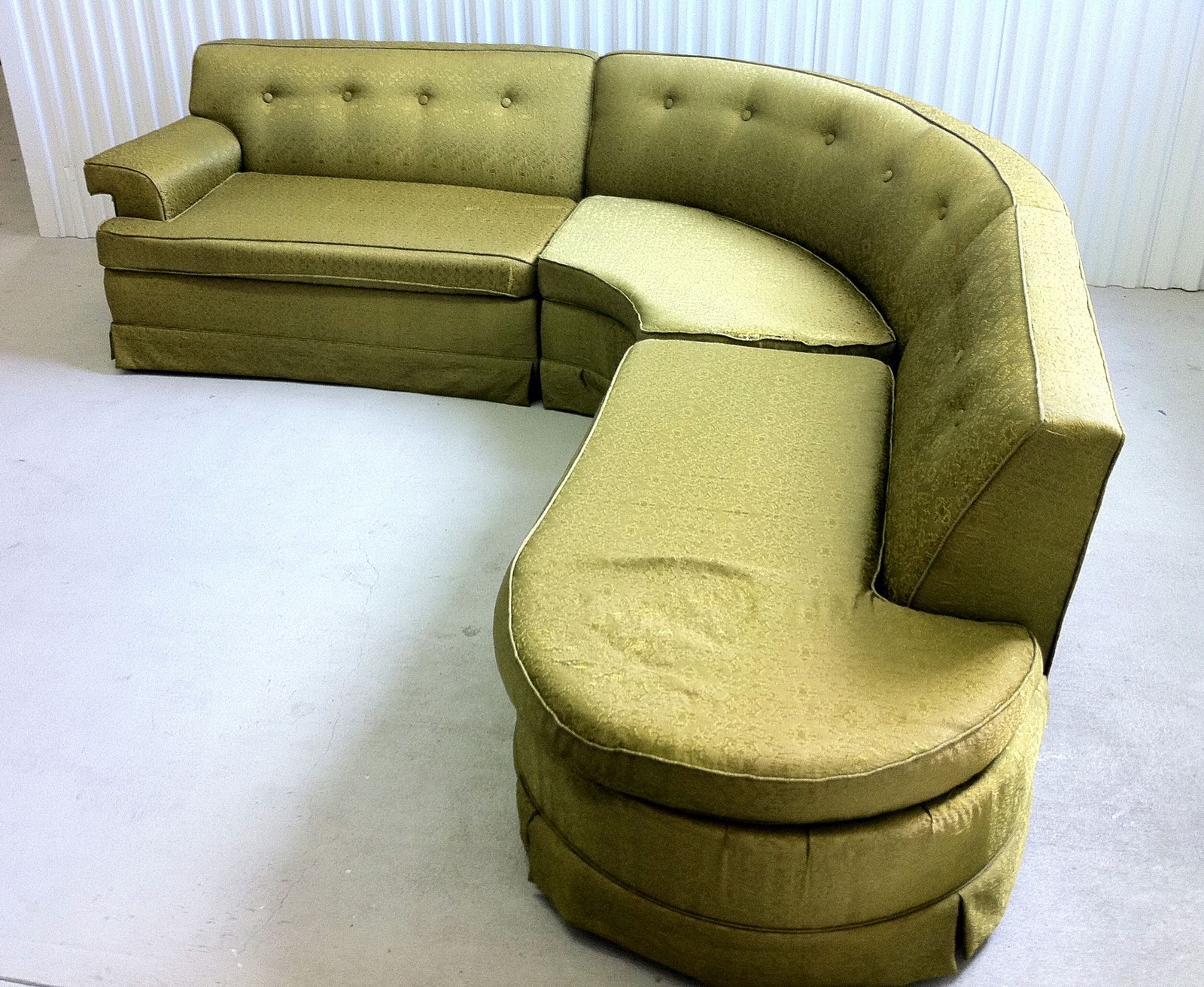 junk2funk MId Century Green Sectional Sofa