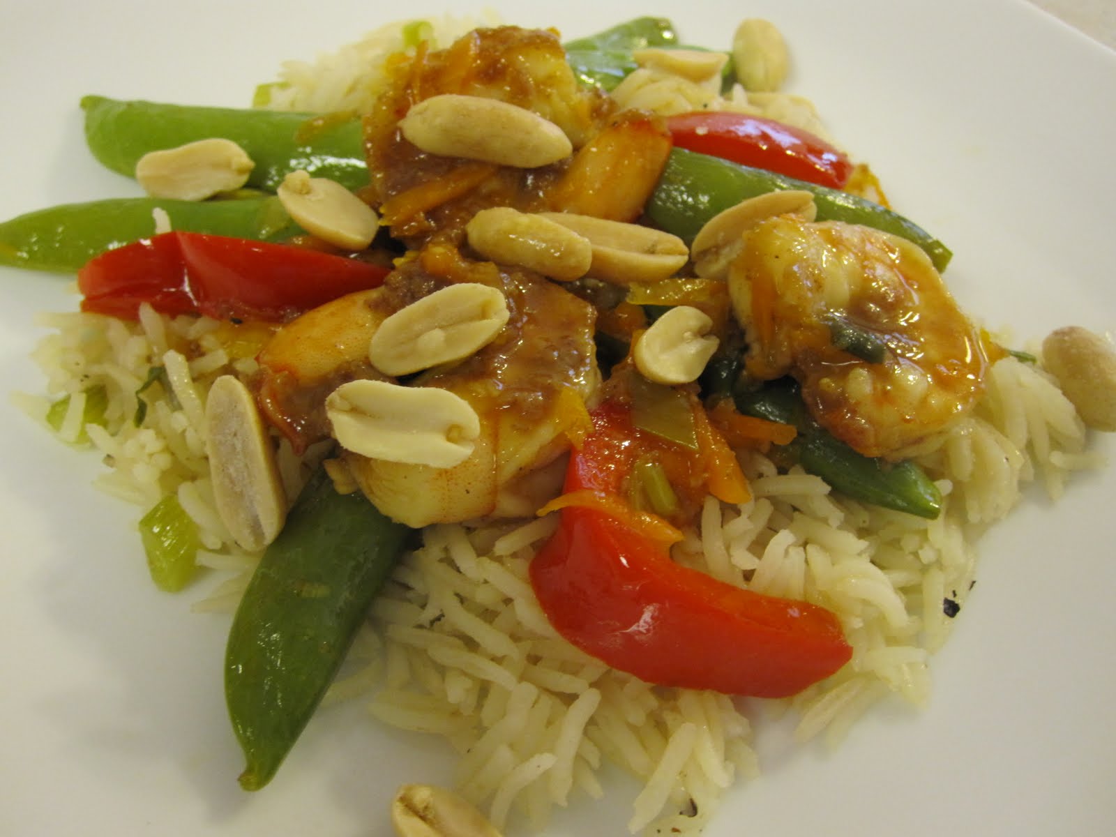 Yummy YooHoo! Asian Shrimp with Pea Pods & Bell Peppers