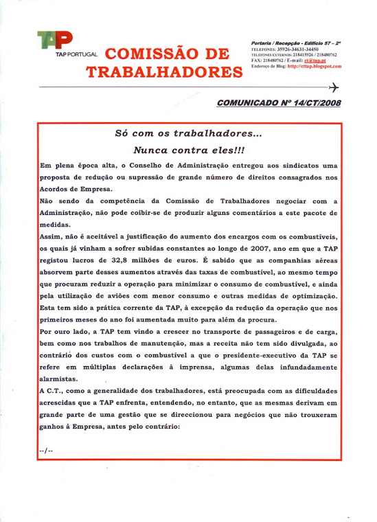 Comunicado 14/2008 (frente)