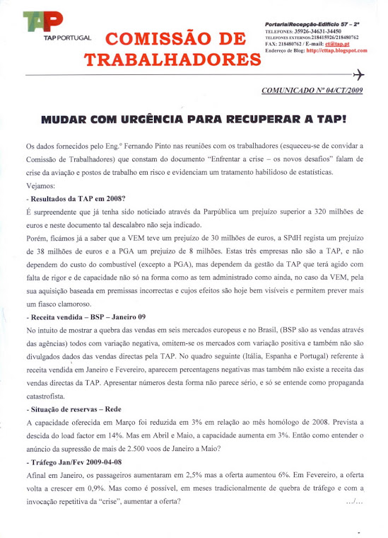 Comunicado 04/2009 (frente)