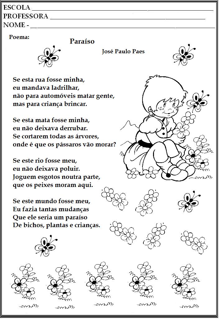 Ler com prazer: Poemas: Infância,Gato da China,Convite,Paraíso e