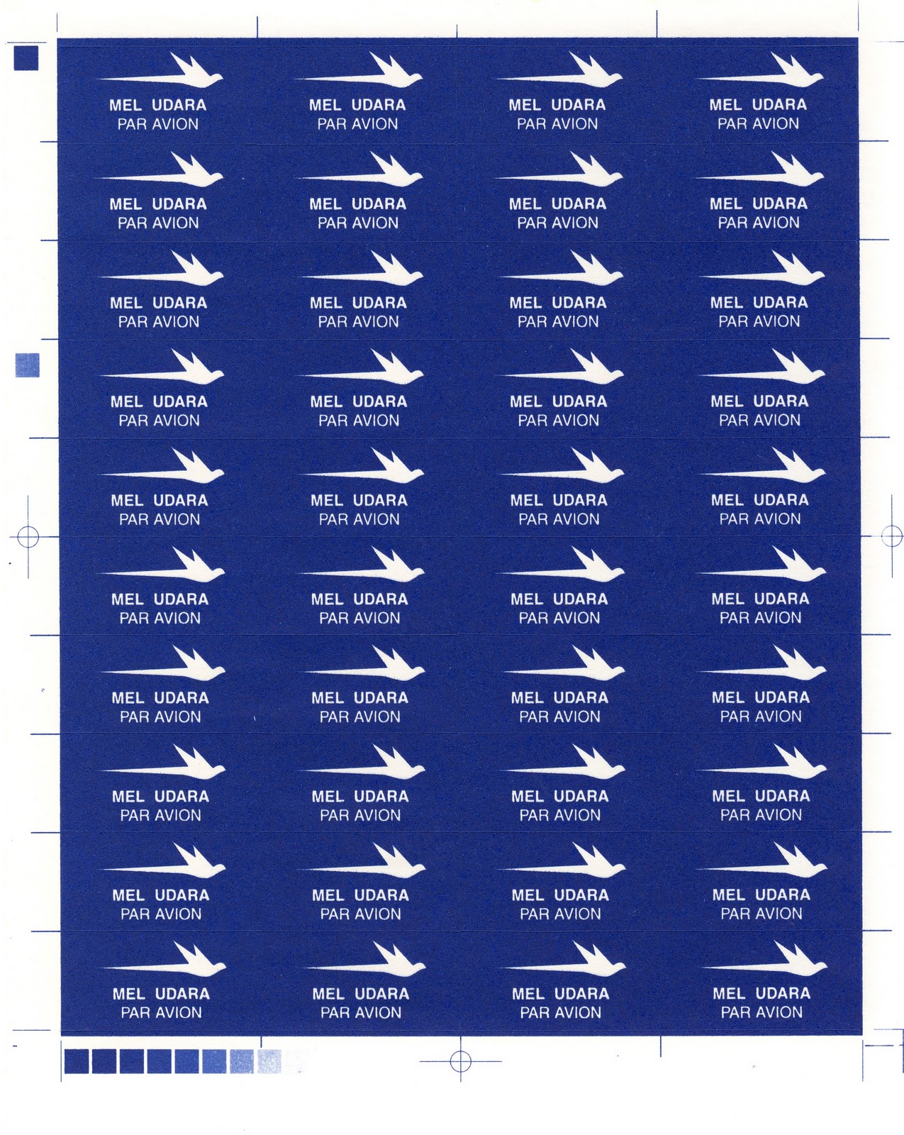 Airmail Labels Collection: Malaysia Airmail Label - Variant on printing (2)