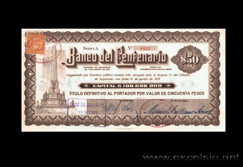 Título Banco del Centenario