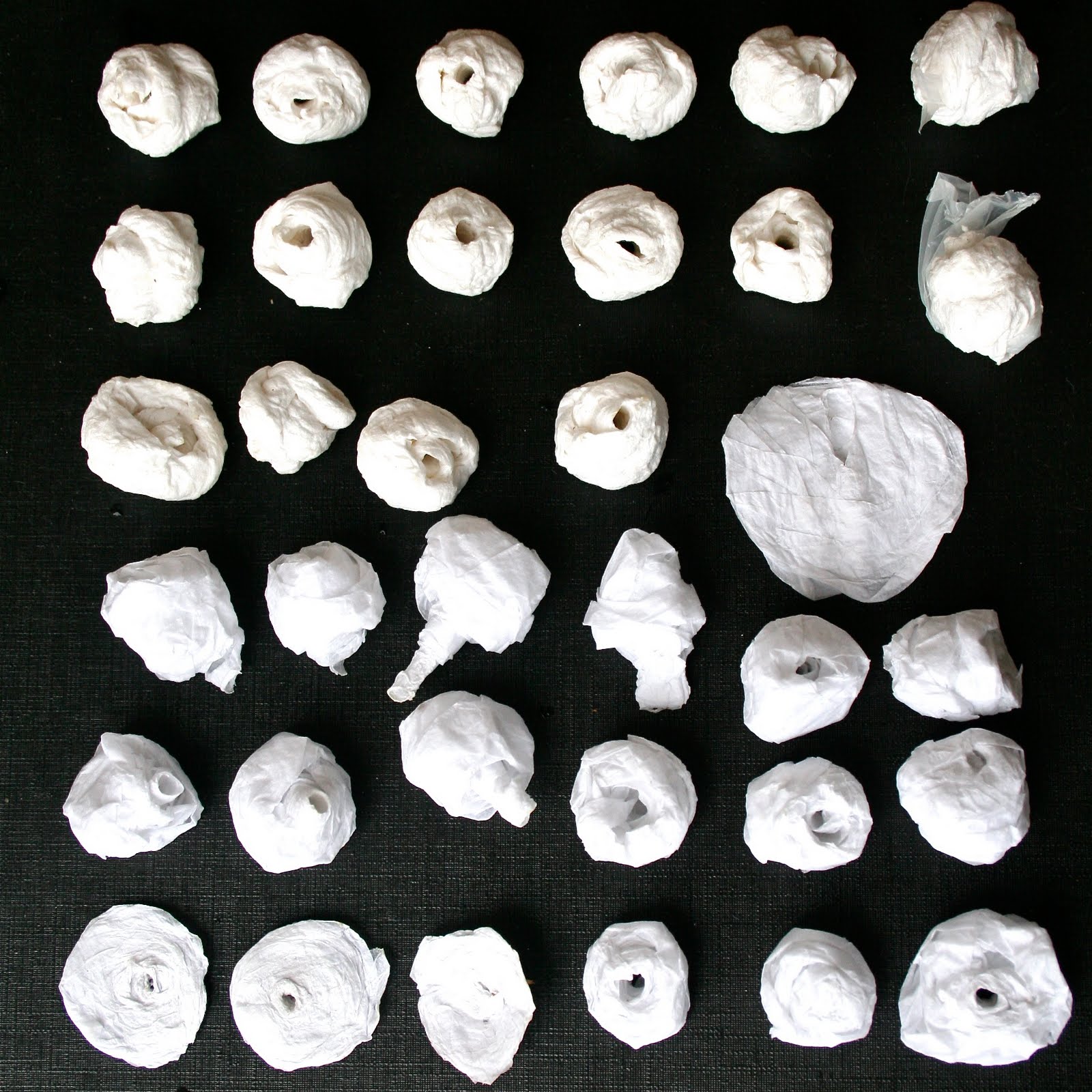 Hilary Bravo Making plain white papiermâché beads ready for decorating.