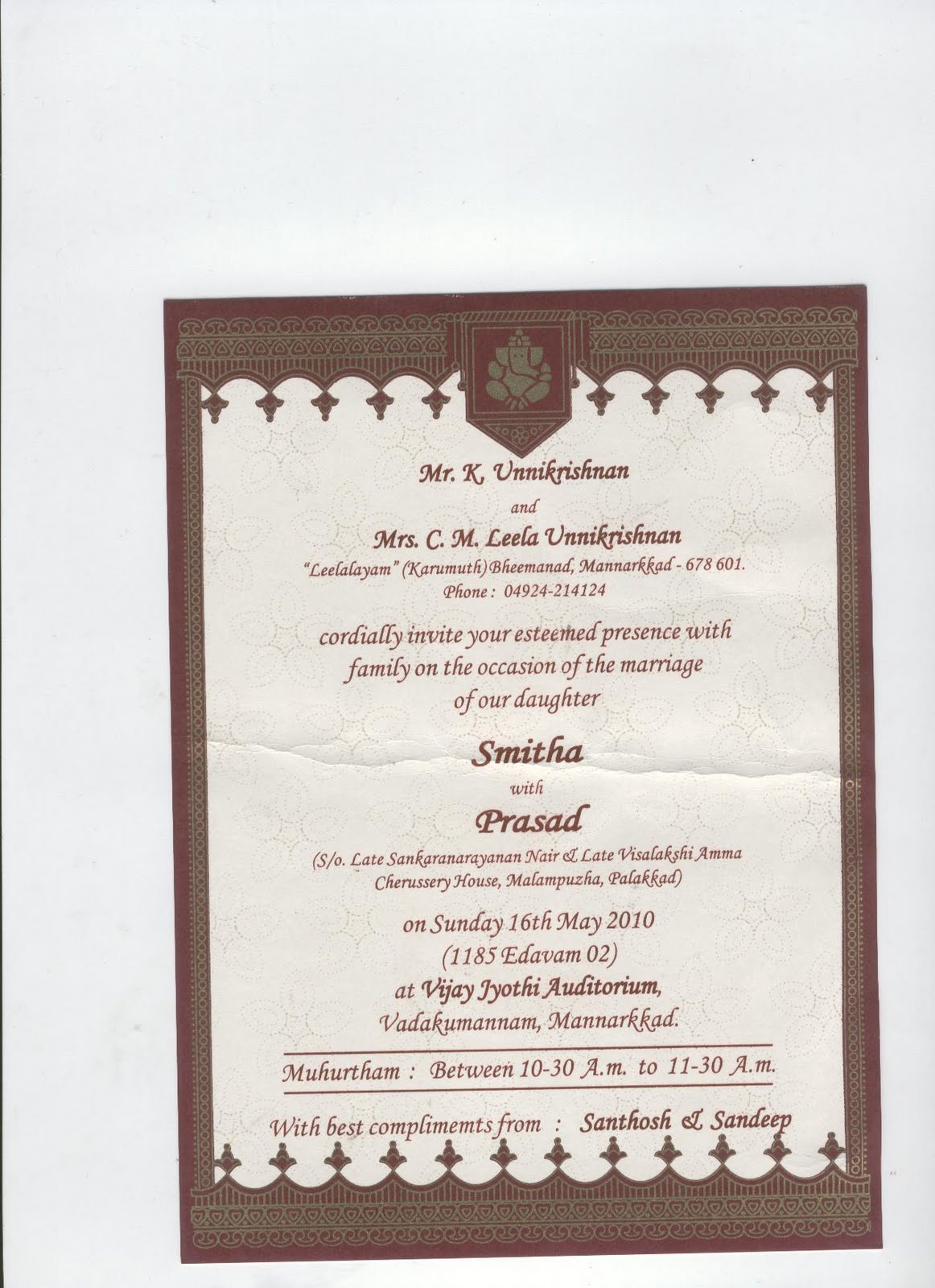 marriage I N V I T A T I O N: Bride's Invitation for You