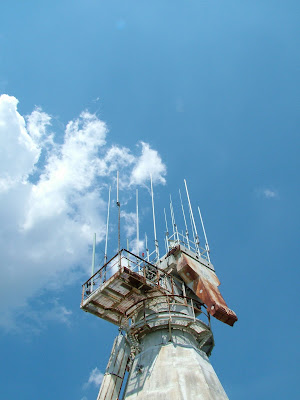 Rusted telecommunications tower