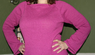 Hourglass Sweater from Last Minute Fitted Knits. I redid the neckline 