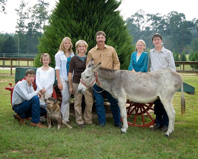 Louisiana Agritourism: Grant Christmas Tree Farm Owners, Mollie and Gray Anderson with family.