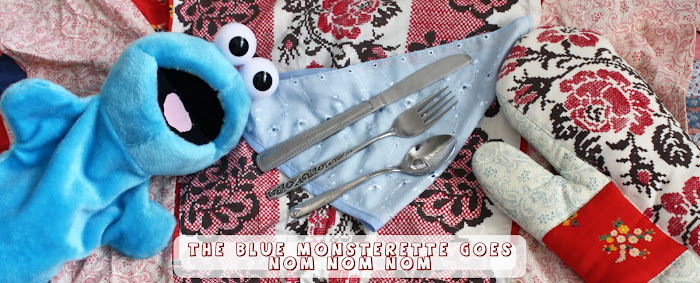 the blue monsterette goes nom nom nom