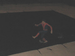 Fons running across the pool