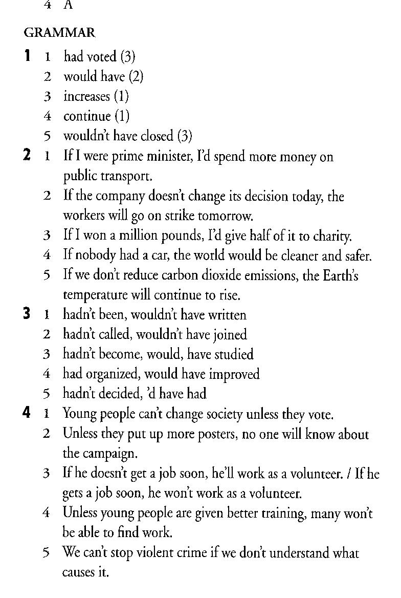 MY ENGLISH CORNER: Workbook Answer Key (Unit 2)