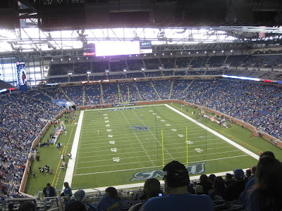 view from the upper bowl, ford field, detroit lions