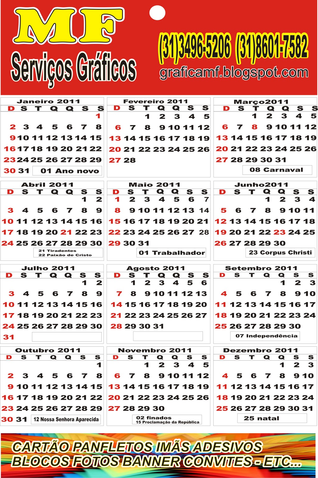 Calendario 2019 para imprimir: descarga gratis