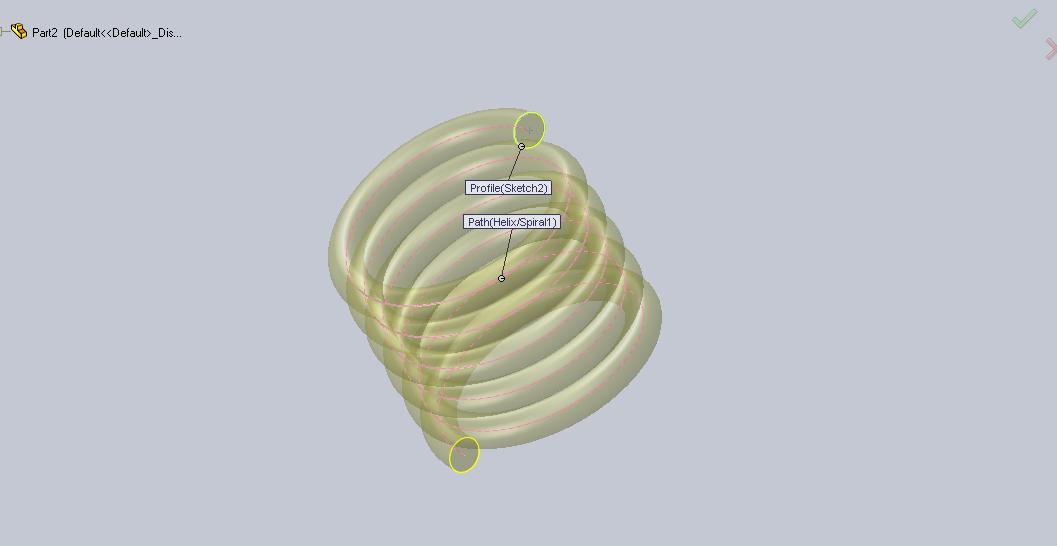 Solidworks modeling tutorial of a Helical compression spring