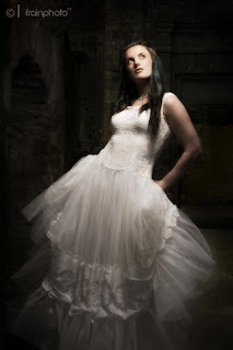 Goth in a white dress