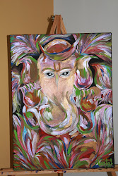 acrylic canvas ganesha painting lord modern latest thing beauty