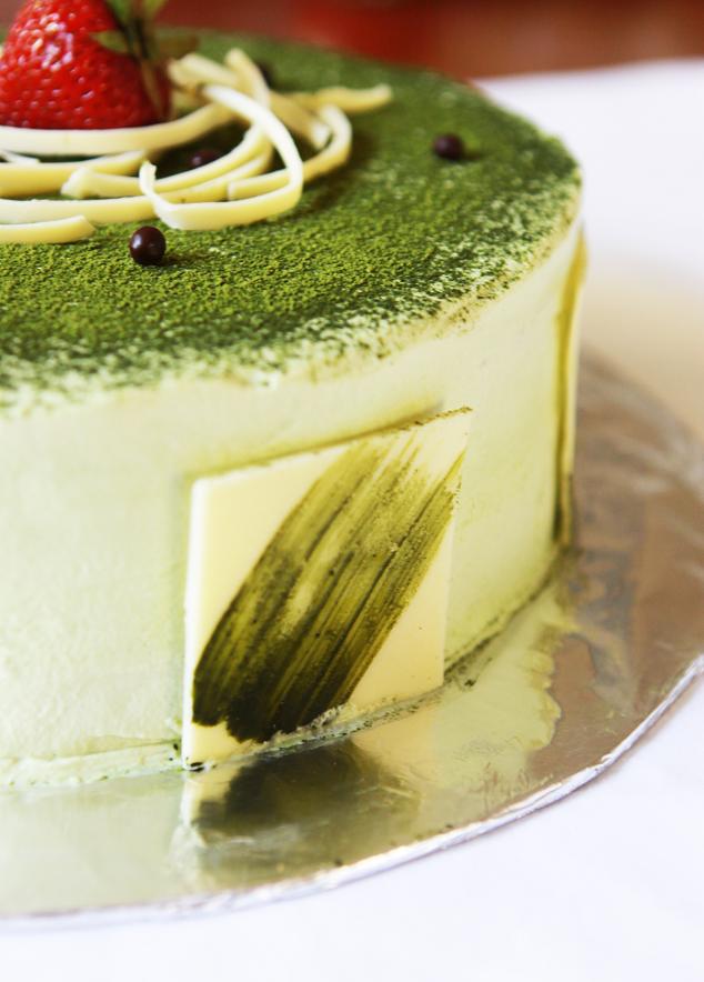 gourmet baking green tea ice cream cake