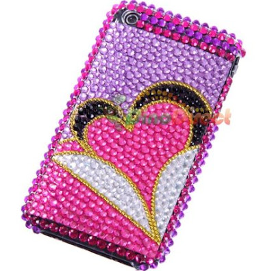 Handmade Bling bling Pink Leopard Pattern With Bow iPhone 4 Case