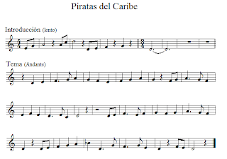 Piratas del Caribe (Pirates of the Caribbean) de Hans Zimmer BSO Partitura de Piratas del Caribe para Saxofón Alto, Flauta, Trompeta, Trombón, Clarinete, Violín y Saxofón Tenor. Pirates of Caribbean Sax, Flute, Trumpet, Clarinet, Tenor Sax, Trombone and Violin Scores, Sheet music of  Pirates of Caribbean