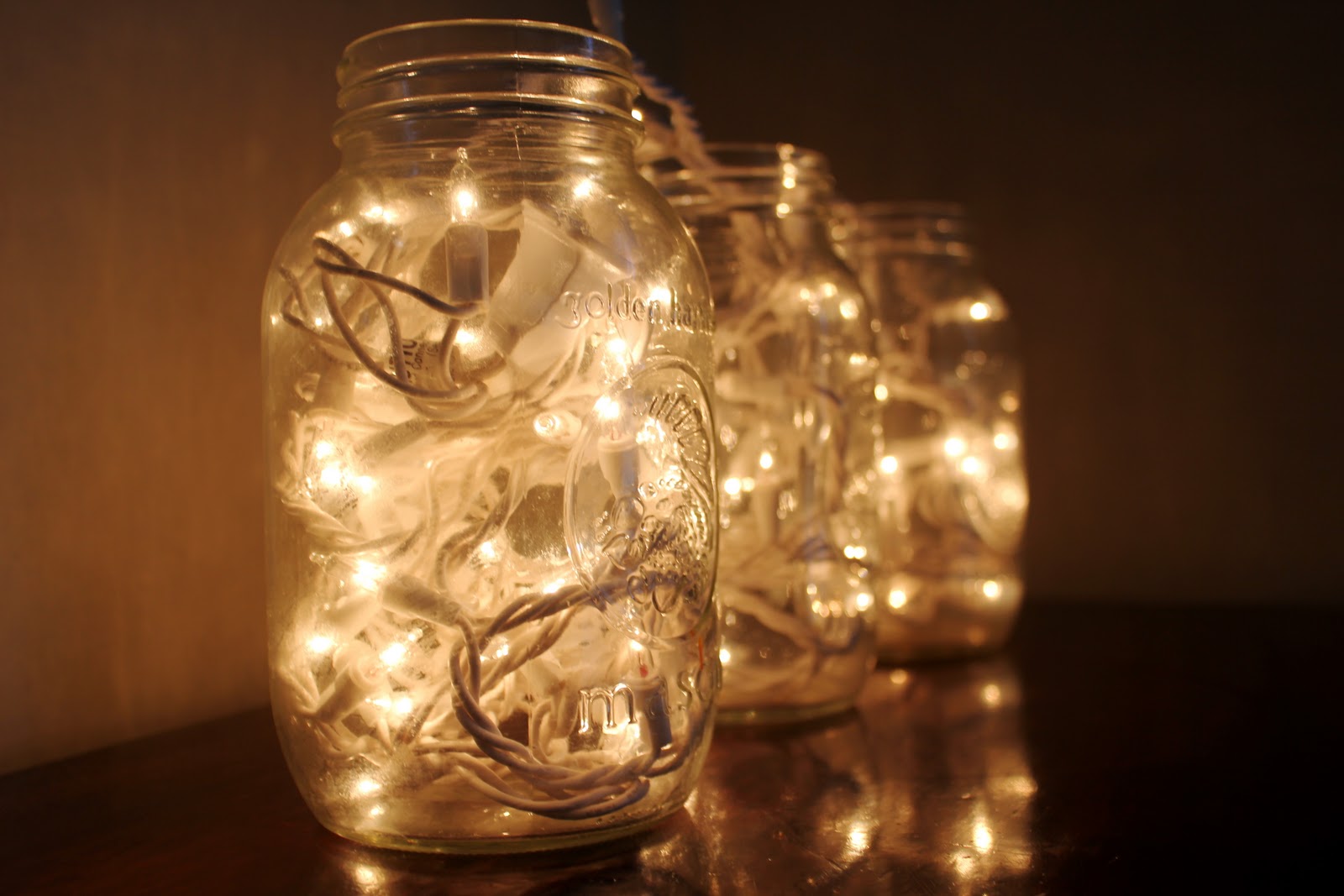 ... one strand of lights and fill jar. The end. Simple. Modern. Cheap