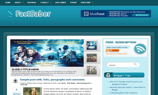 FactSaber Blogger Template