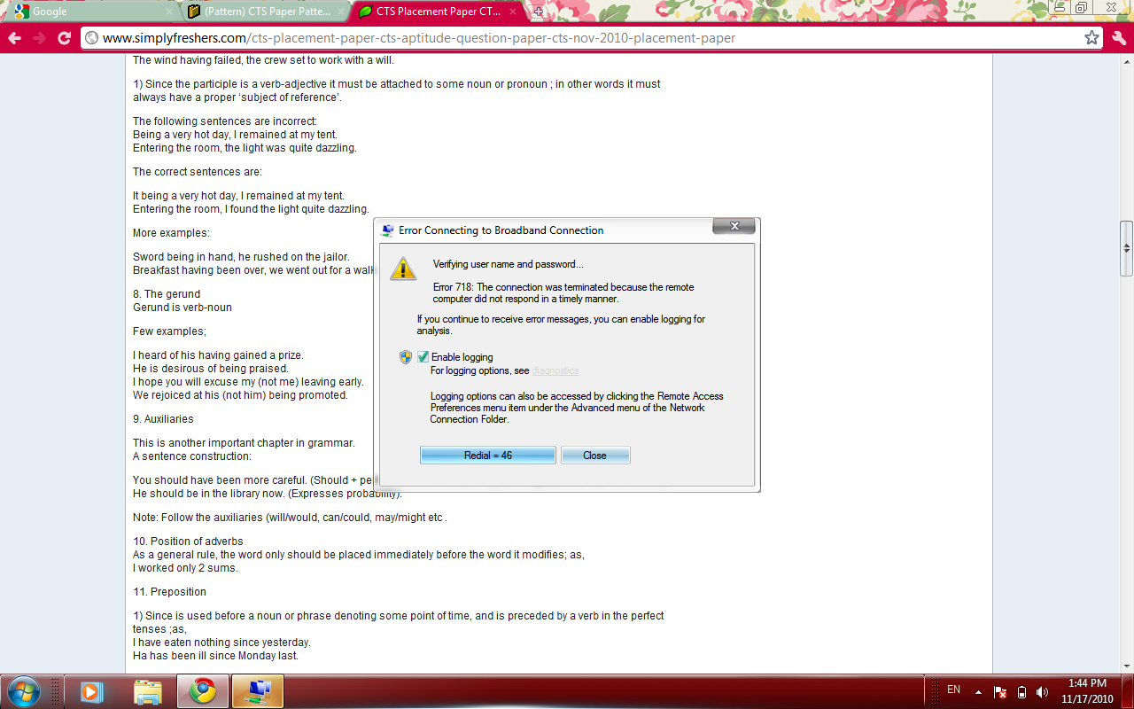Troubleshooting Windows Errors And Solutions Error 718 connecting to