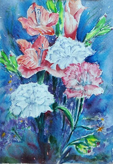 flower study watercolor