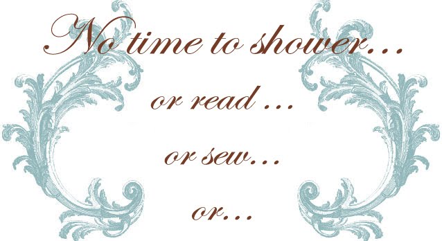 No time to Shower or Read or Sew or...