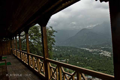 Naggar Castle is situated on the left bank of river Beas at an altitude of 1851m, above sea level. Naggar - an ancient town commands an extensive views, especially of the north west of the valley. Naggar was the former capital of Kullu about 1460 years. It was founded by Raja Visudhpal and continued as a headquarters of the State until the capital was transferred to Sultanpur (Kullu) by Jagat Singh probably by 1460 A.D. Today this ancient and beautiful place is a popular tourist spot in the Kullu valley which has many legends and attractions.  The Castle was converted into a rest house about hundred years back and in 1978 this ancient building was handed over to HPTDC to run as a heritage hotel. This medieval Castle was built by Raja Sidh Singh of Kullu around 1460 A.D., the hotel over looks the Kullu Valley and apart from the spectacular view and superb location, this has the flavor of authentic western Himalayan architecture. Here a gallery houses the paintings of the Russian artist Nicholas Reorich, Naggar also has three other old shrines. Hotel Castle is an unique medieval stone and wood carvings now a HPTDC heritage hotel. It offers a grand view of the valley: Posted by Ripple (VJ) : ripple, Vijay Kumar Sharma, ripple4photography, Frozen Moments, photographs, Photography, ripple (VJ), VJ, Ripple (VJ) Photography, Capture Present for Future, Freeze Present for Future, ripple (VJ) Photographs , VJ Photographs, Ripple (VJ) Photography : 