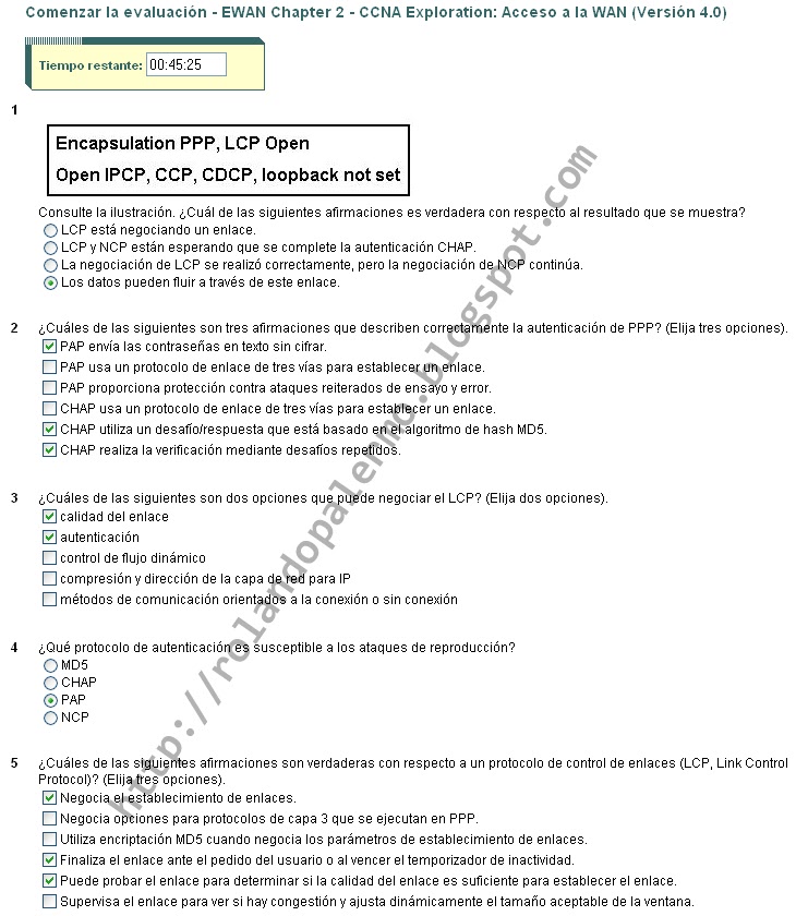 CCNA 4 v4 chapter 2‏ exam