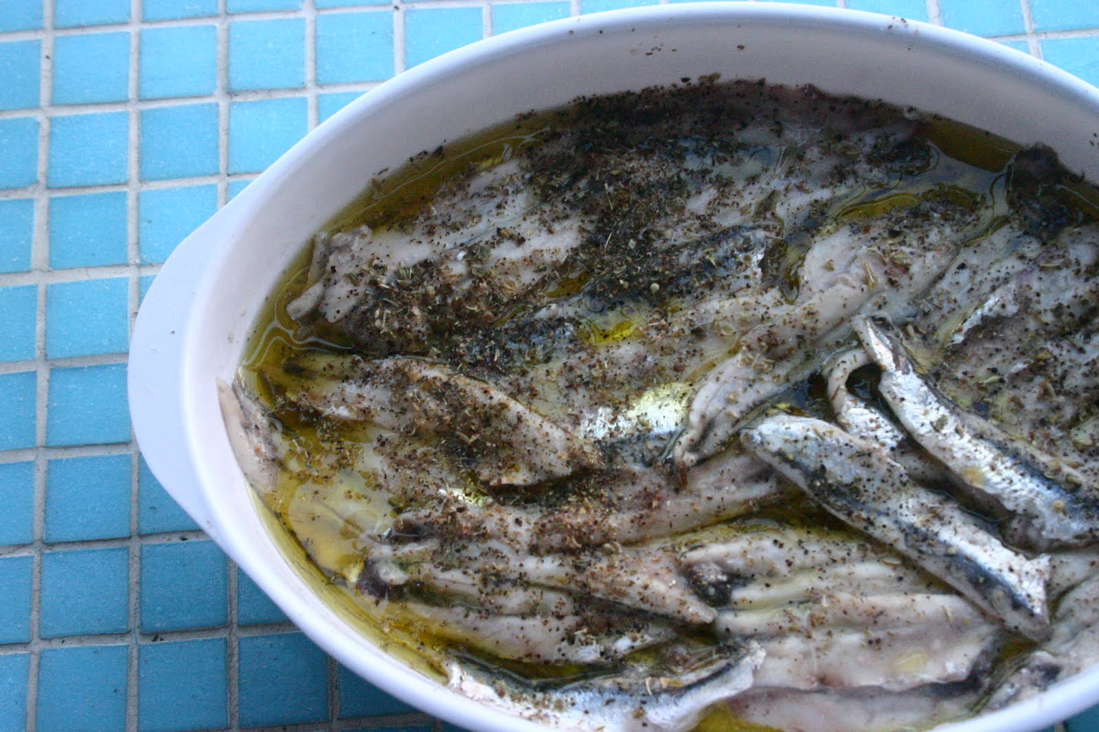 Nuts about food Elba part 4 Anchovies two ways (raw anchovies marinated in lemon juice and