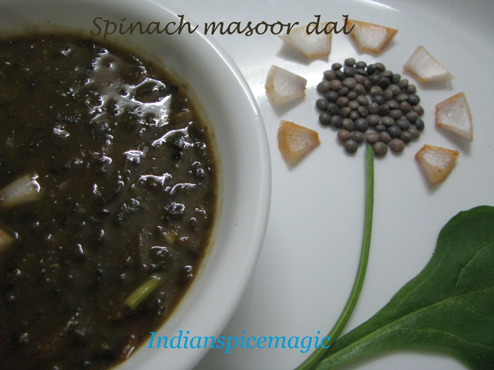 IndianSpiceMagic Spinach Masoor Dal(Red whole lentils)