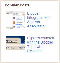 Gadget Popular Post dan Statistik dari Blogger