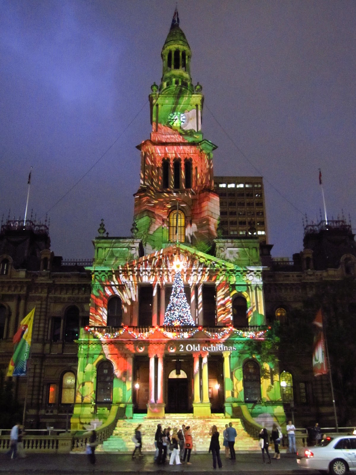 Sydney City and Suburbs Sydney Town Hall, Christmas Night Lights