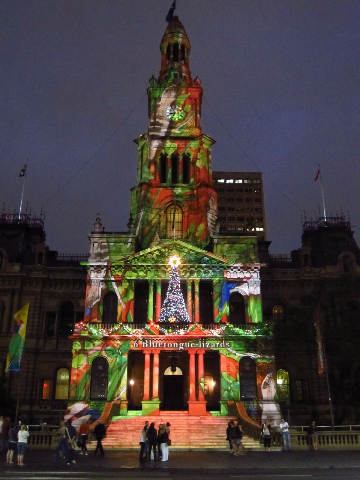 Sydney City and Suburbs Sydney Town Hall, Christmas Night Lights